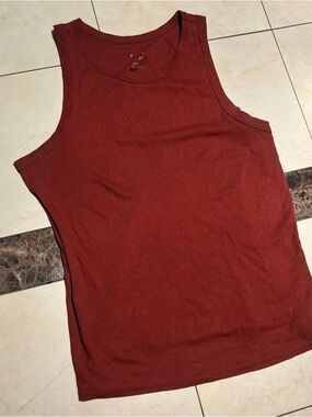a new day Ribbed Tank Top in Brick Red